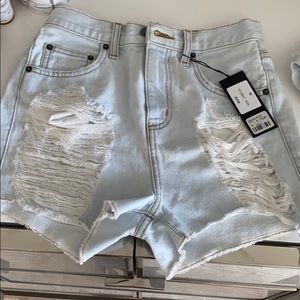 High Rise light denim shorts- Carmar LF stores